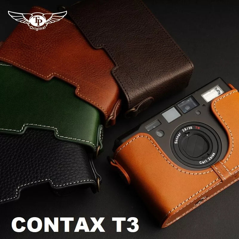 Real Leather Camera Half Case for Contax T3 Tix