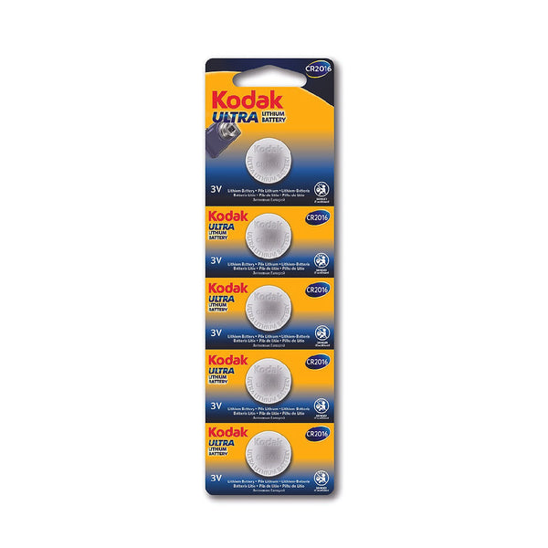 KODAK CR2016 ULTRA LITHIUM 3V Button Battery (5pcs/Pack)