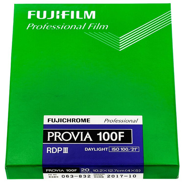 Fujifilm Fujichrome Provia 100F - 4 x 5" Color Reversal Film (20 Sheets)